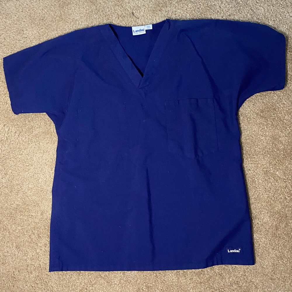 Landau Dark Blue Scrub Top